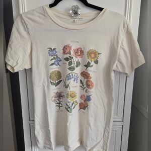 Future State Cream Blooms Tee Shirt Size M